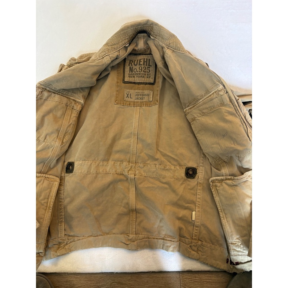 Ruehl No 925 Jefferson Jacket Mens XL Tan Cotton Canvas Military Field Coat - Picture 5 of 6